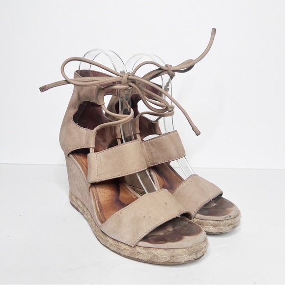 Frye Roberta Ghillie Wedge Size 6 Women’s Tan Leather - Picture 1 of 7